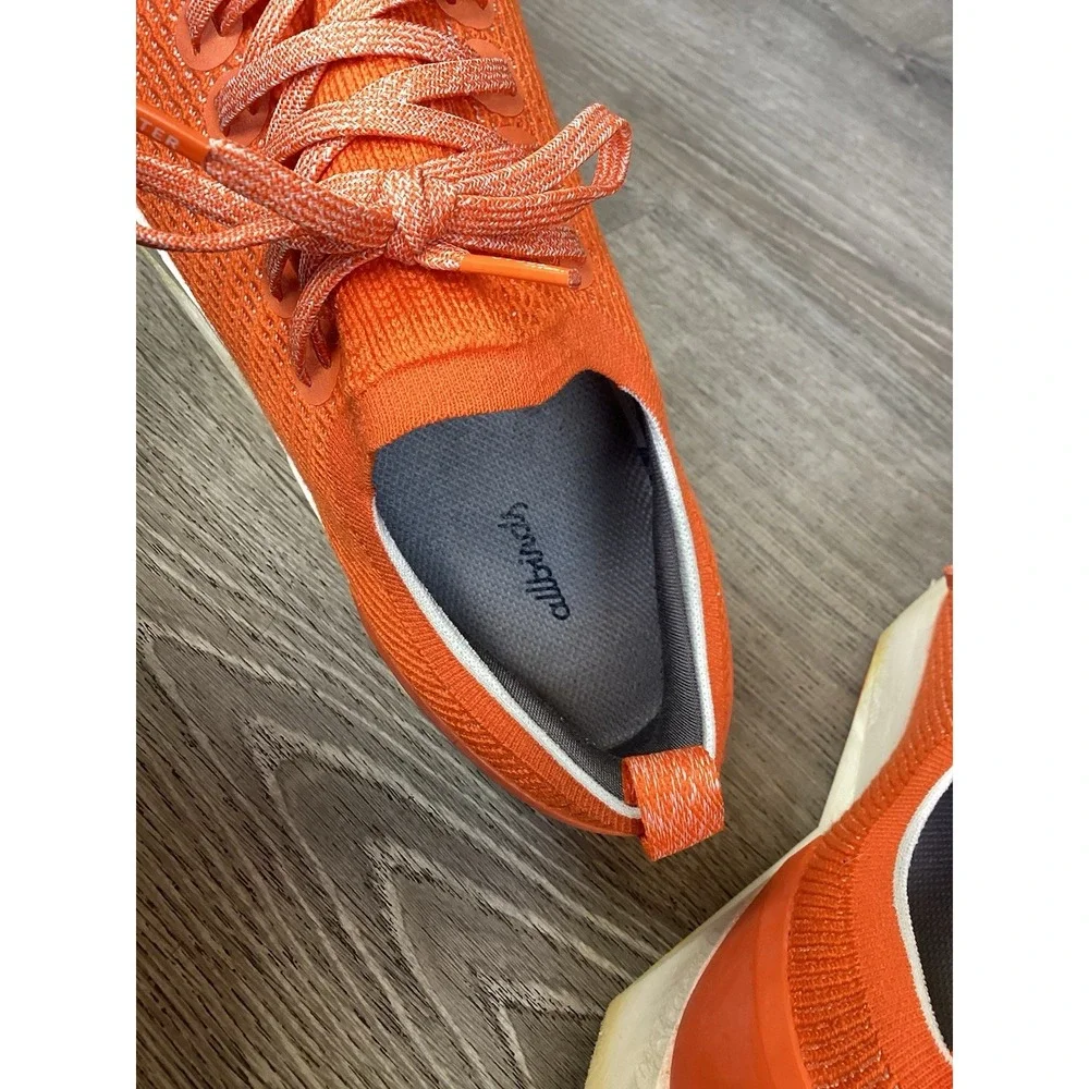Allbirds Tree Flyer Shoes Mens 10.5 Orange Lace Up Athletic Running Sneakers